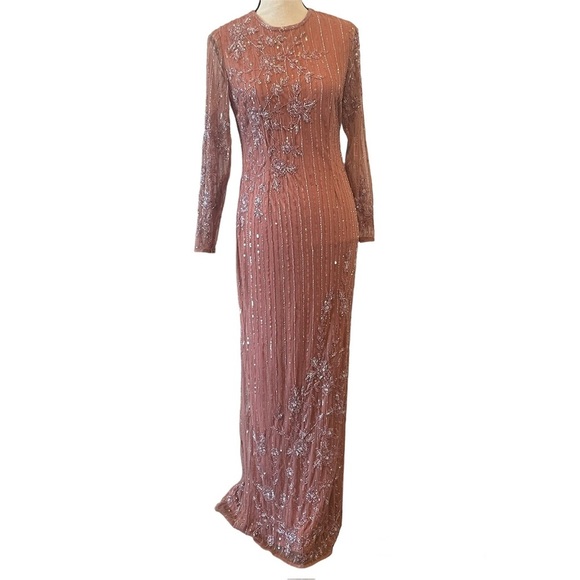 Mac Duggal Pink and Silver Embellished Gown - Picture 2 of 14